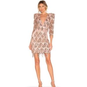 Elegant Sequin Embellished Dress in Blush